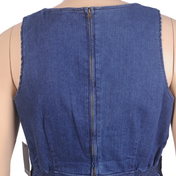 Eloquii Tie Front Denim Dress - Picture 4 of 6